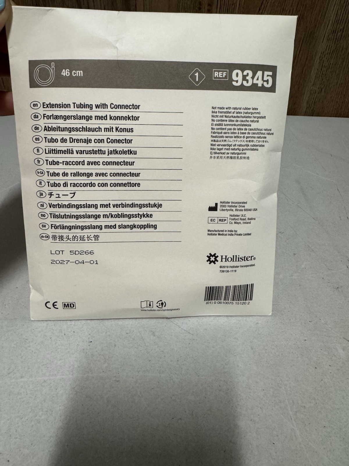 Hollister 9345 Extension Tubing w Connector 46cm Supply New