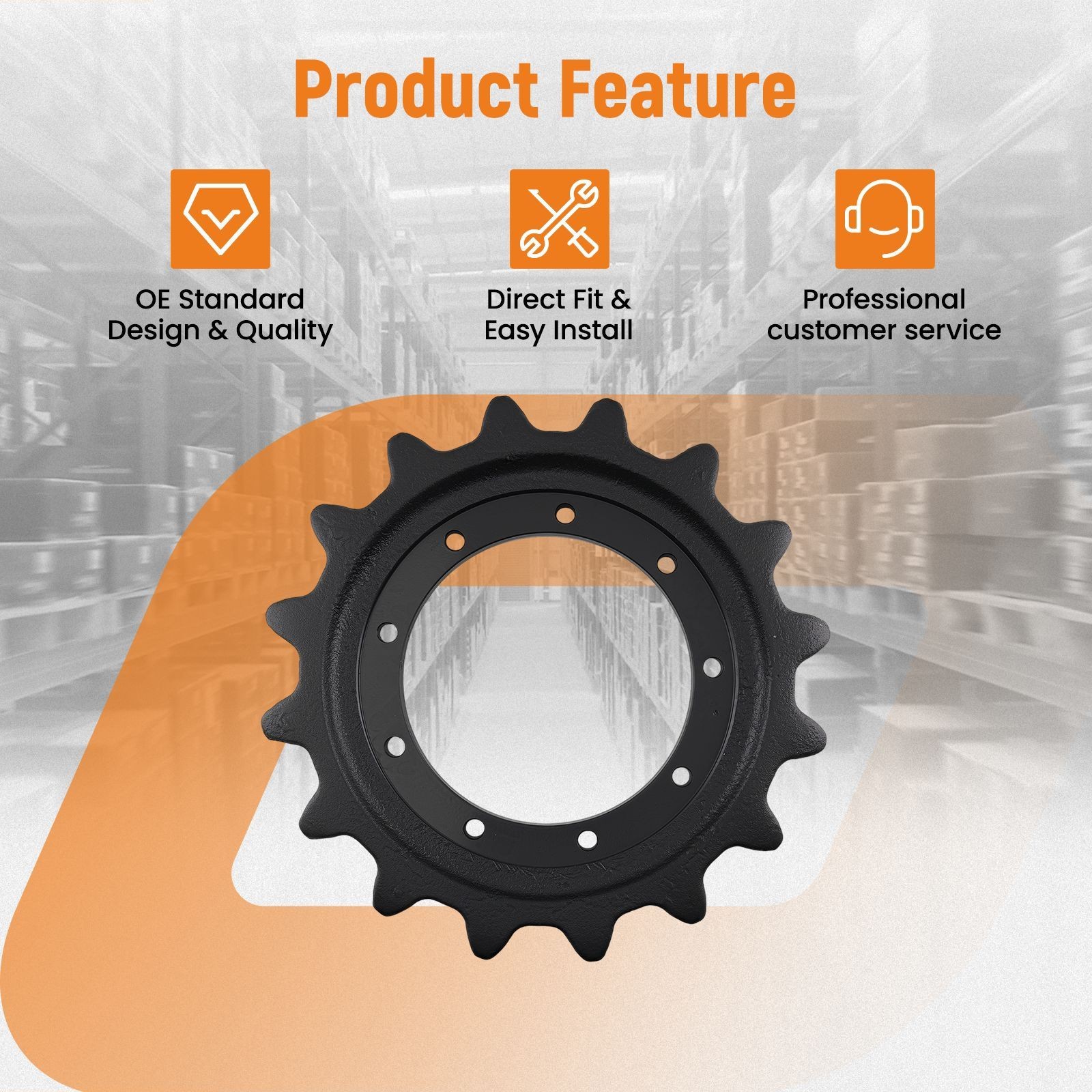 Drive Sprocket 9 Holes 16 Teeth for Takeuchi TL12R2 TL12V2 06916-00011