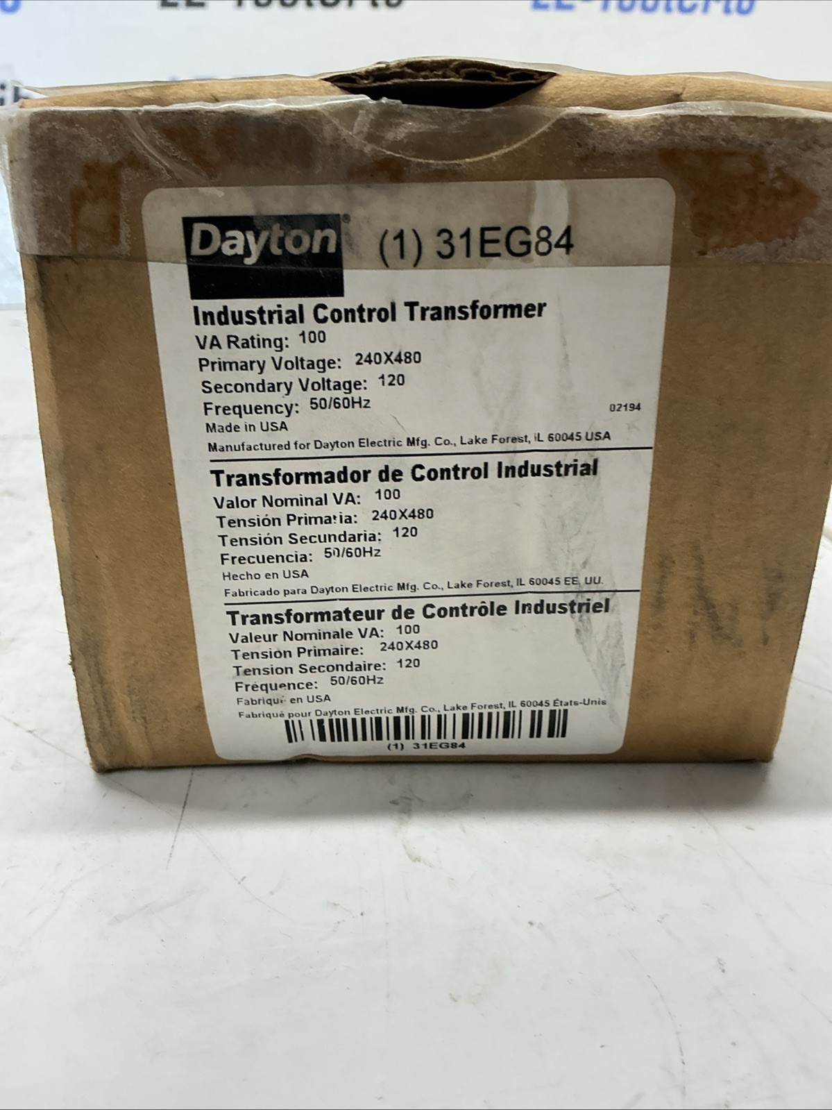 Dayton 31EG84 Industrial Control Transformer Y-526