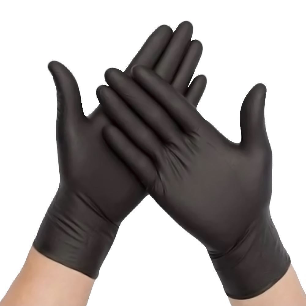 Disposable Nitrile Exam Gloves, 5 Mil Black, Powder-Free Heavy Duty Clean Glove