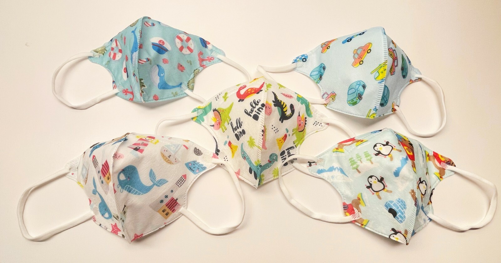 50Pcs Cartoon 3D Kids BFE 95% Protective 4 Layer Face Mask Disposable Respirator