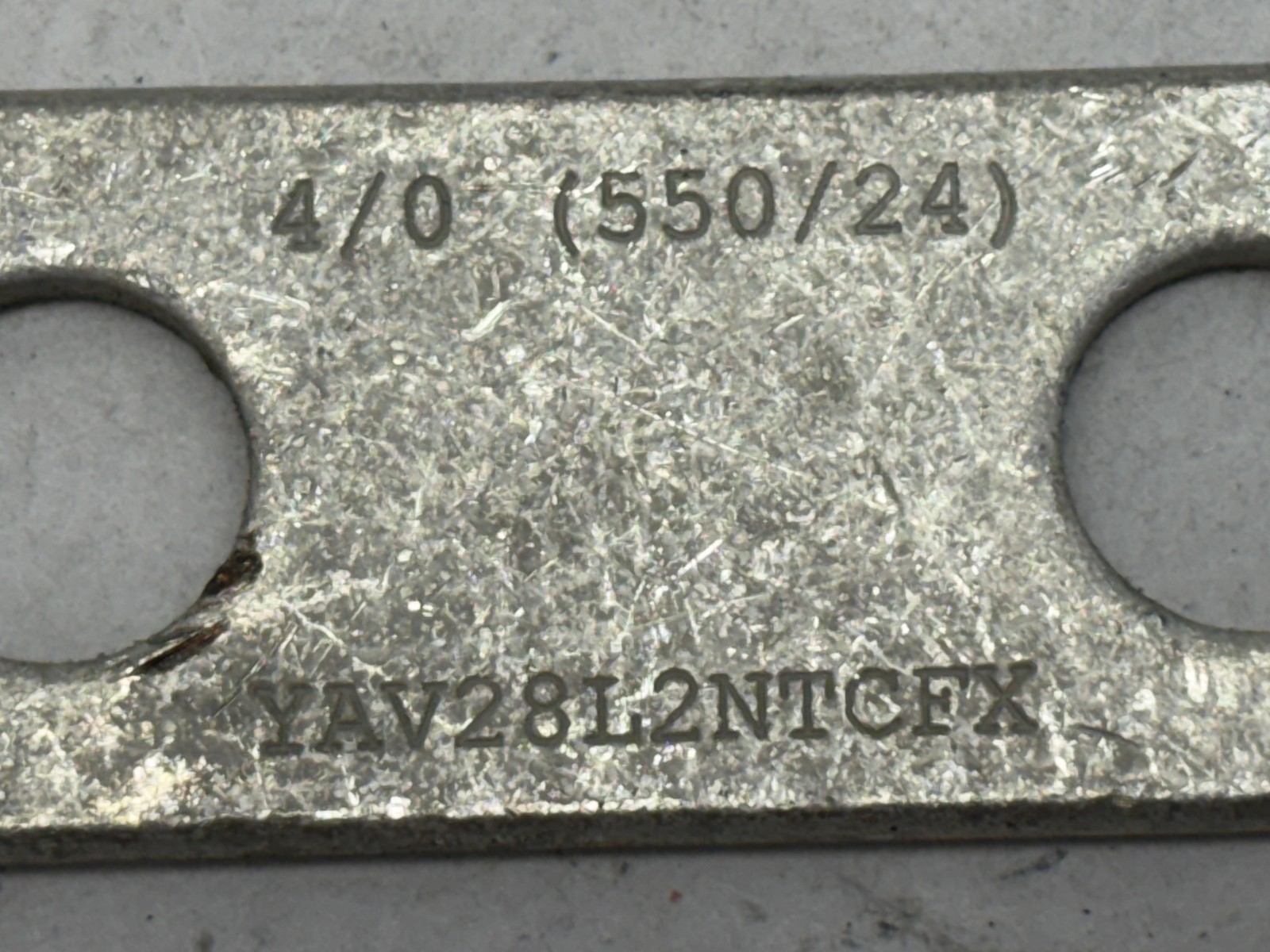 Burndy YAV28L2NTCFX 4/0 Purple Die 15 Two Hole Compression Lug 550 MCM Wire