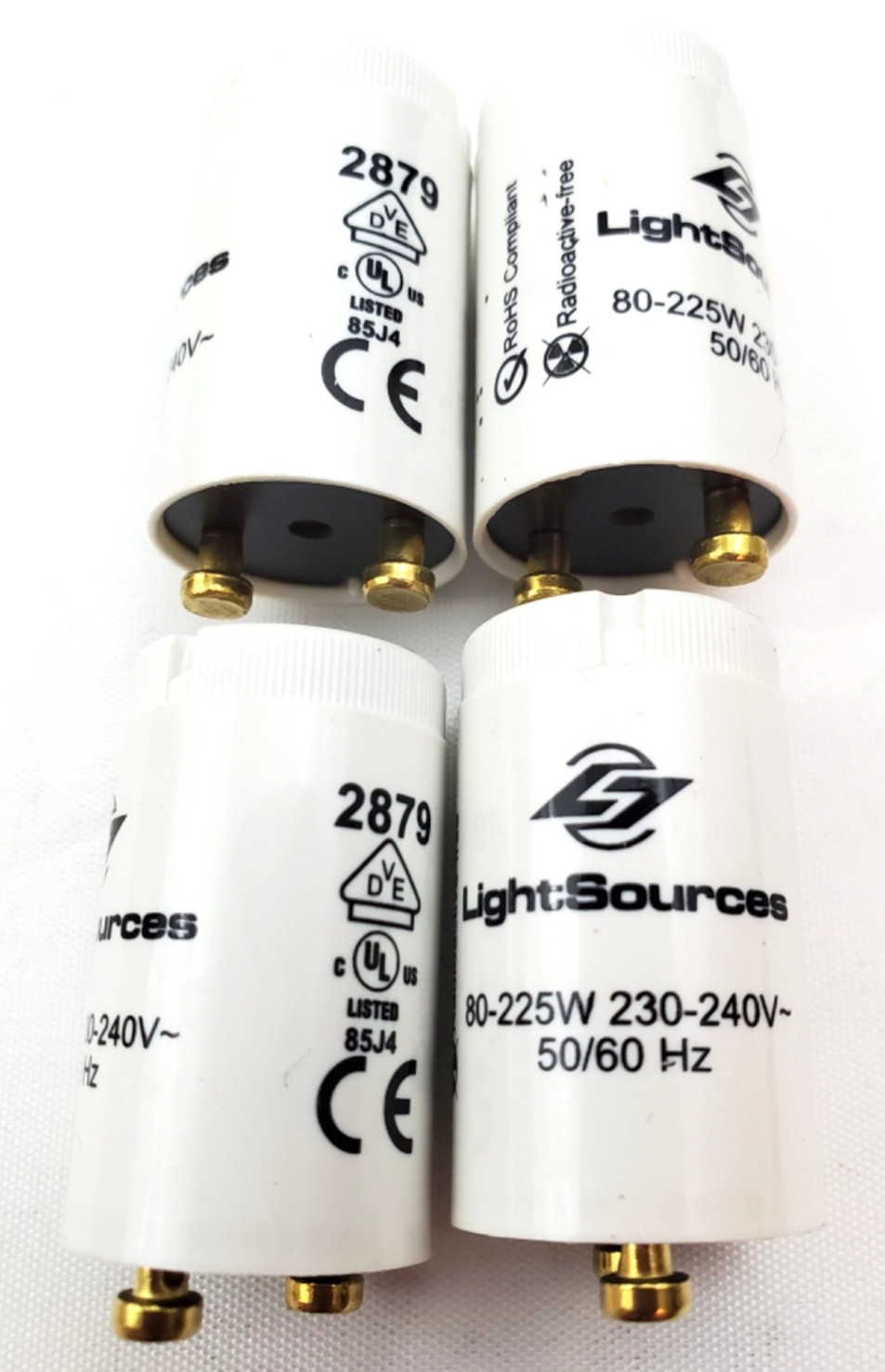 Lot of 4 Light Sources 2879 Tanning Lamp Starters 80-225 Watts 230-240 Volt