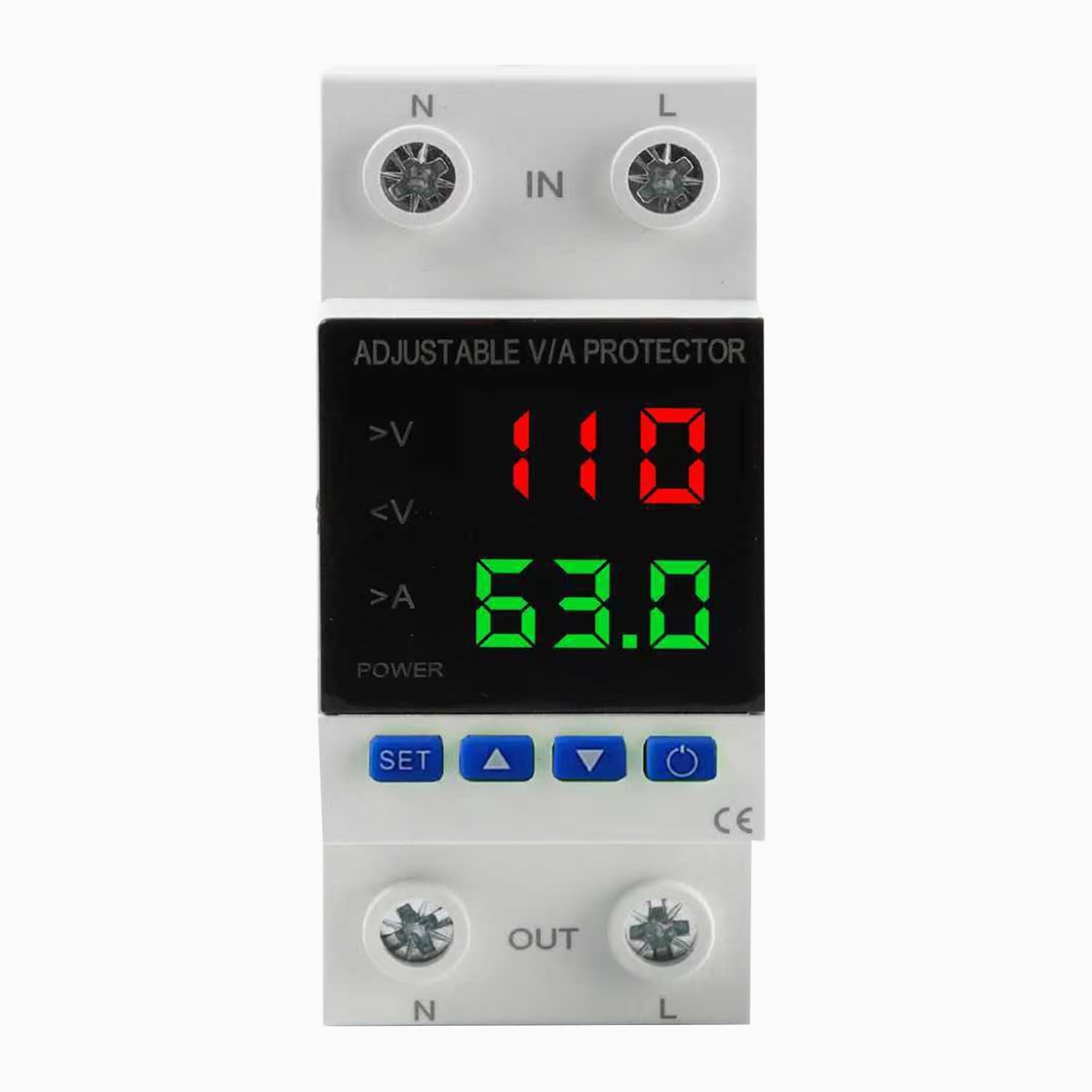 Voltage Protector AC 110V 220V/DC 80-300V 1-63A Adjustable Smart Circuit