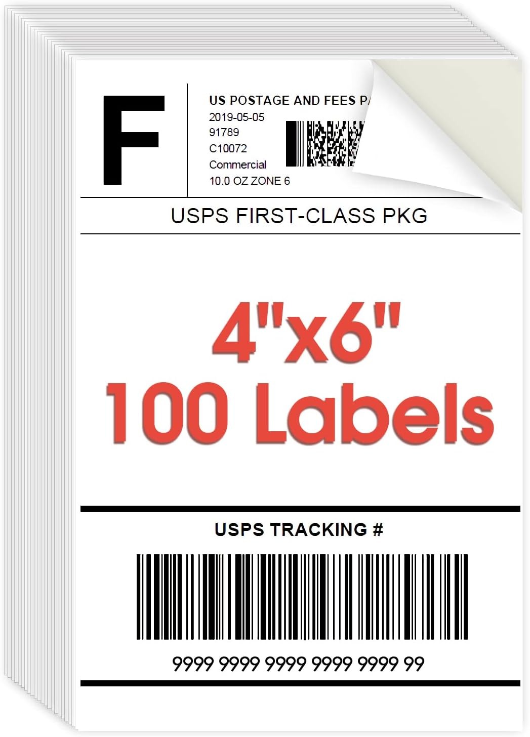 MaxGear 4×6 inch Shipping Address Labels,for Inkjet or 4″ x 6″, Clear, White