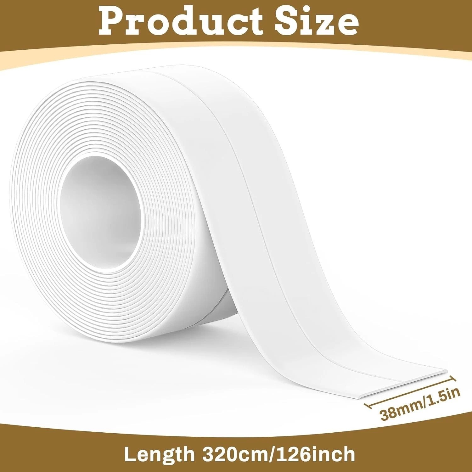 Versatile Self-Adhesive Caulk Tape for Bathrooms & Kitchens – Waterproof, 10.5ft