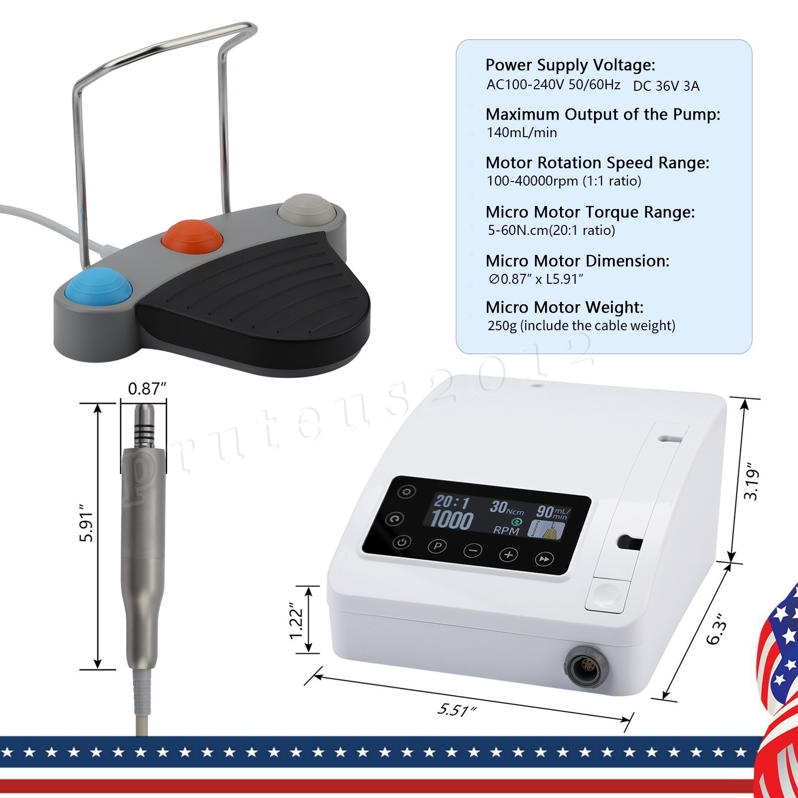 Dental Implant System Motor Surgical Brushless Motor+20:1 Contra Angle Handpiece