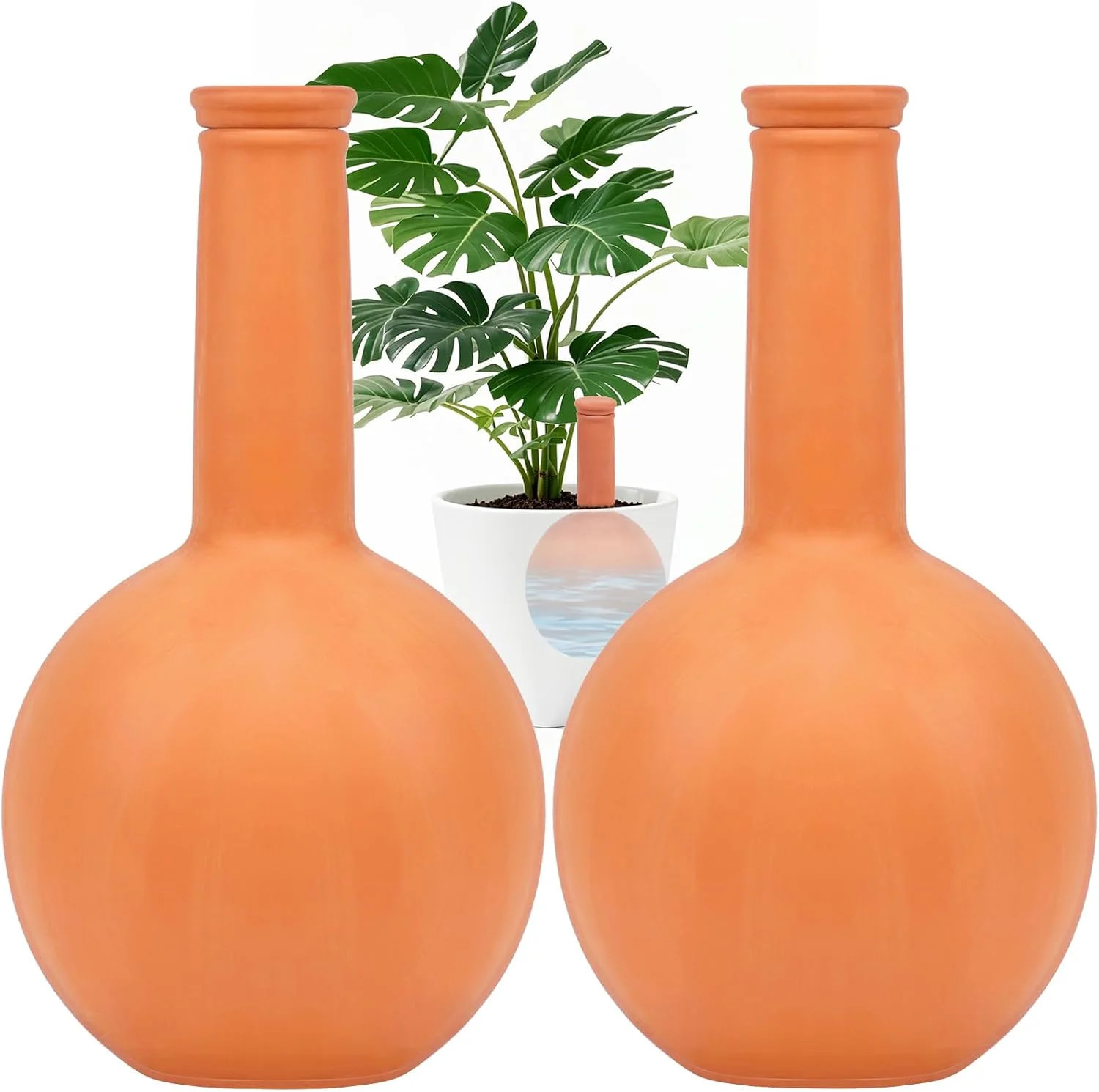 30 Oz Ollas Terracotta Watering Pots Large, Plant Watering Globes, Self-Watering