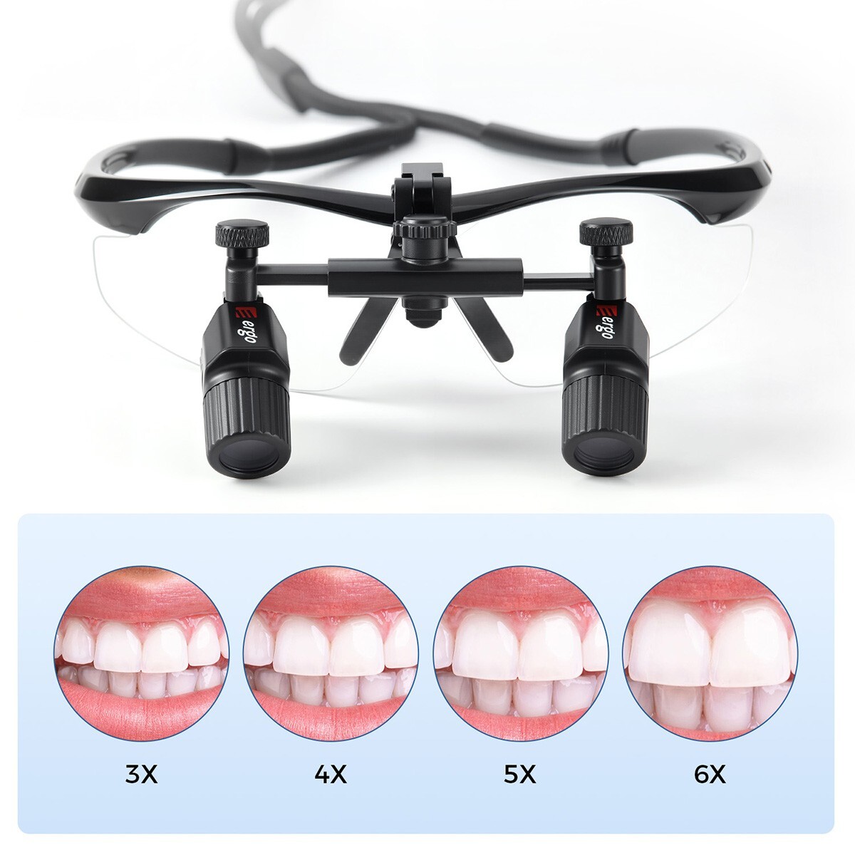 3.0X/4.0X/5.0X/6.0X Dental Medical Ergo Loupes 5W LED Surgical Head Light ENT