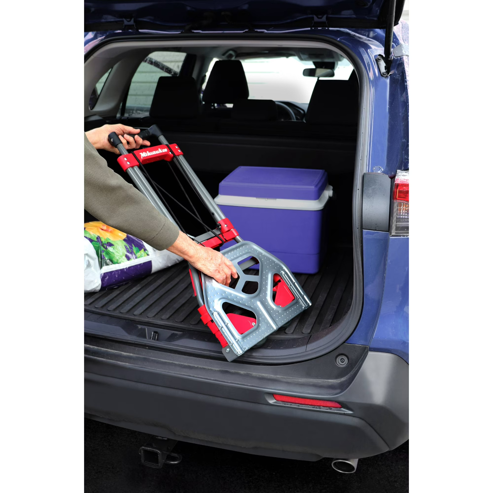 Milwaukee’s Foldup Hand Truck Is Light Weight and has a 150 lb. Load capacity.