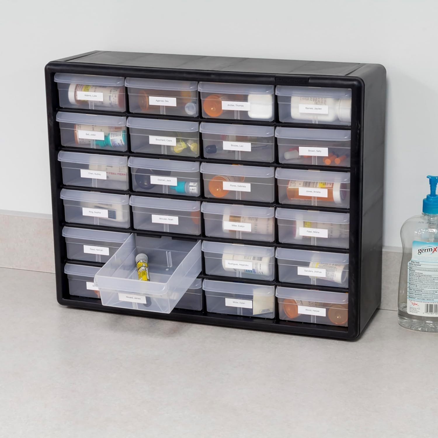 Akro-Mils 24-Drawer Plastic Drawer Storage Cabinet for Garage Organization, Bead