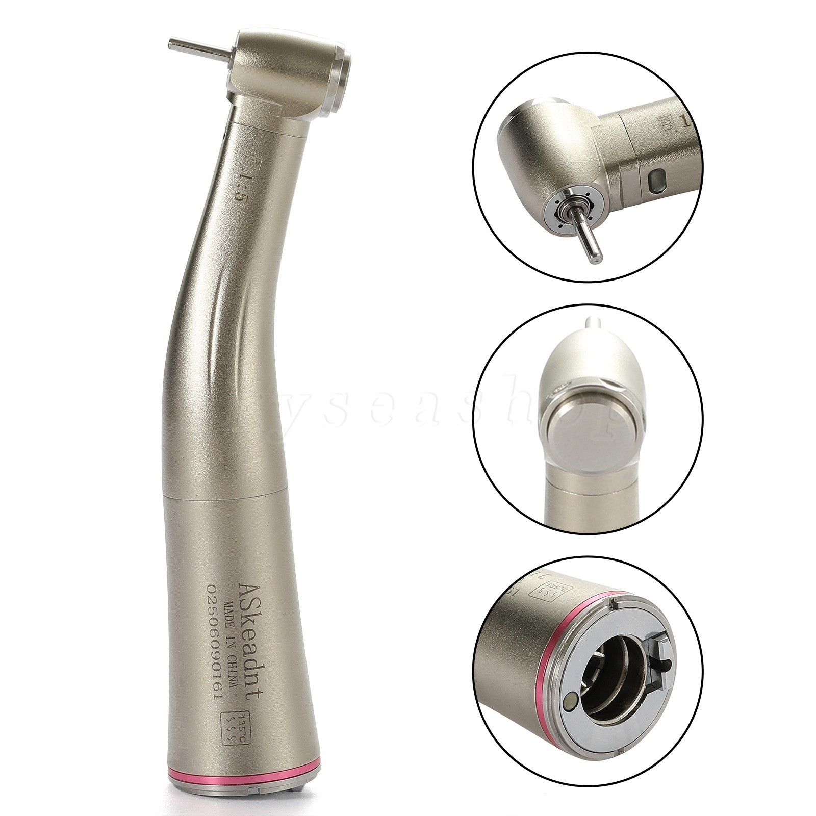 Dental 1:5 LED Fiber Optic Electric Handpiece Contra Angle / Cartridge Turbine