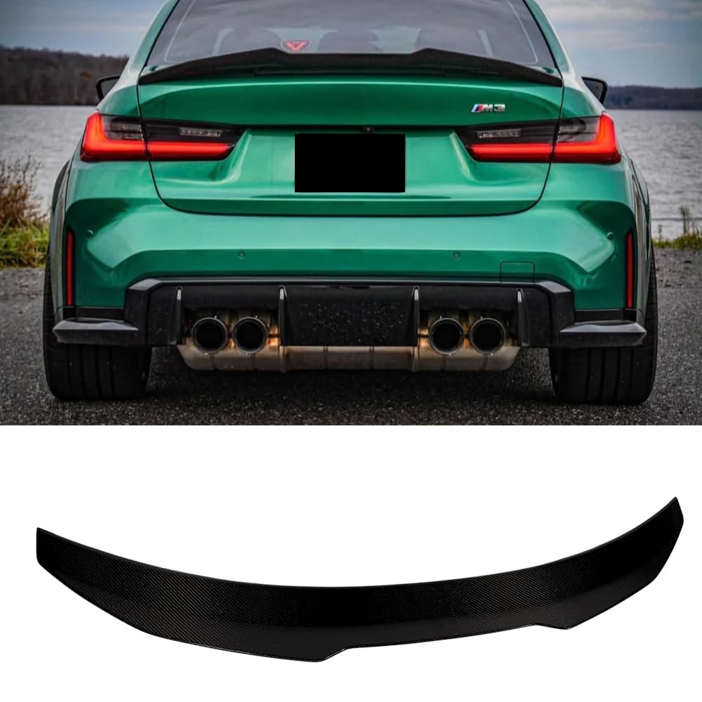 BMW G20 330i G80 M3 2019-2026 Real Carbon Fiber Rear Trunk Spoiler Highkick