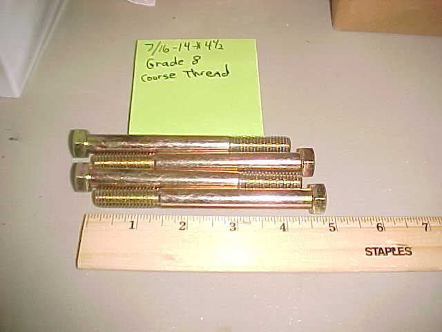 Qty of 4 7/16-14 x 4-1/2″ Course Thread Grade. 8 Hex Cap With free shipping