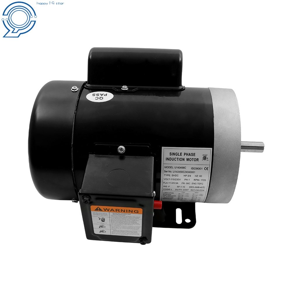 115V/230V 3/4 HP Electric Motor Single Phase 1725 rpm 5/8» shaft 56C Frame