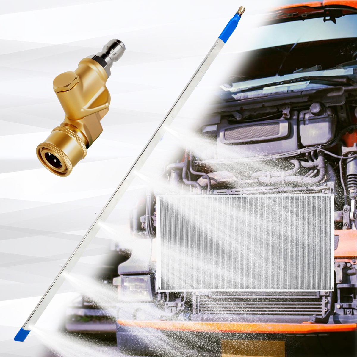 100cm 39″ Portable Radiator Cleaning Wand, Pressure Washer Radiator Wand for Car