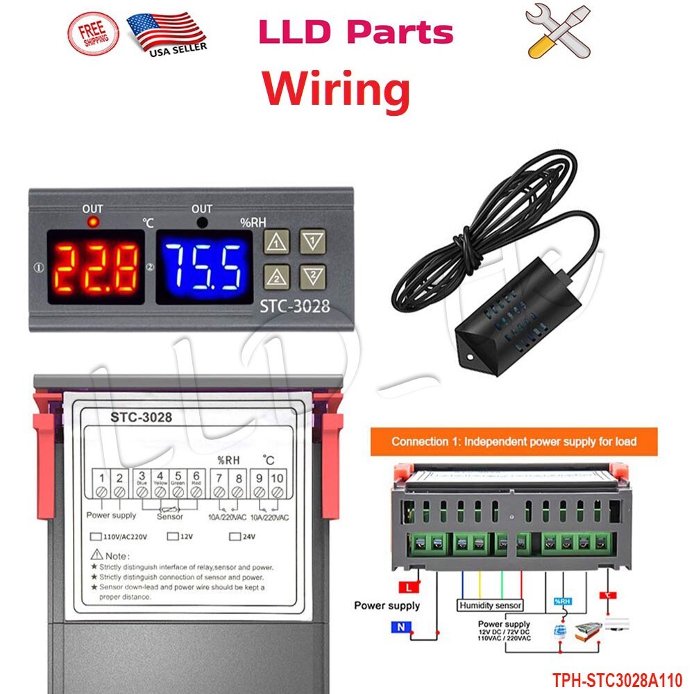 Digital Temperature Humidity Controller Switch Thermostat STC-3028 AC110-220V