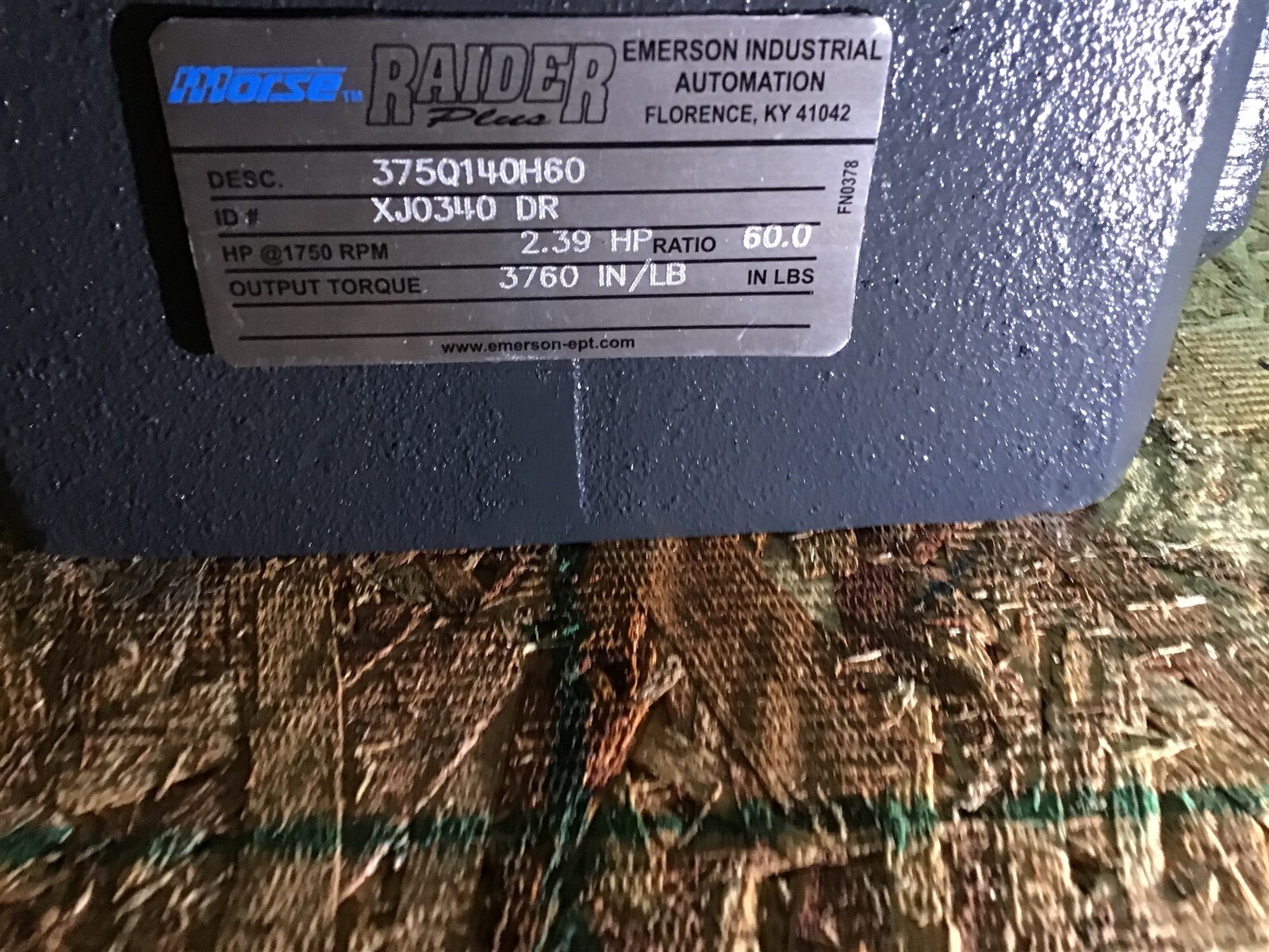 Morse Raider 375Q140H60 2.39HP 60:1 Ratio Output Torque 3760 In/Lb