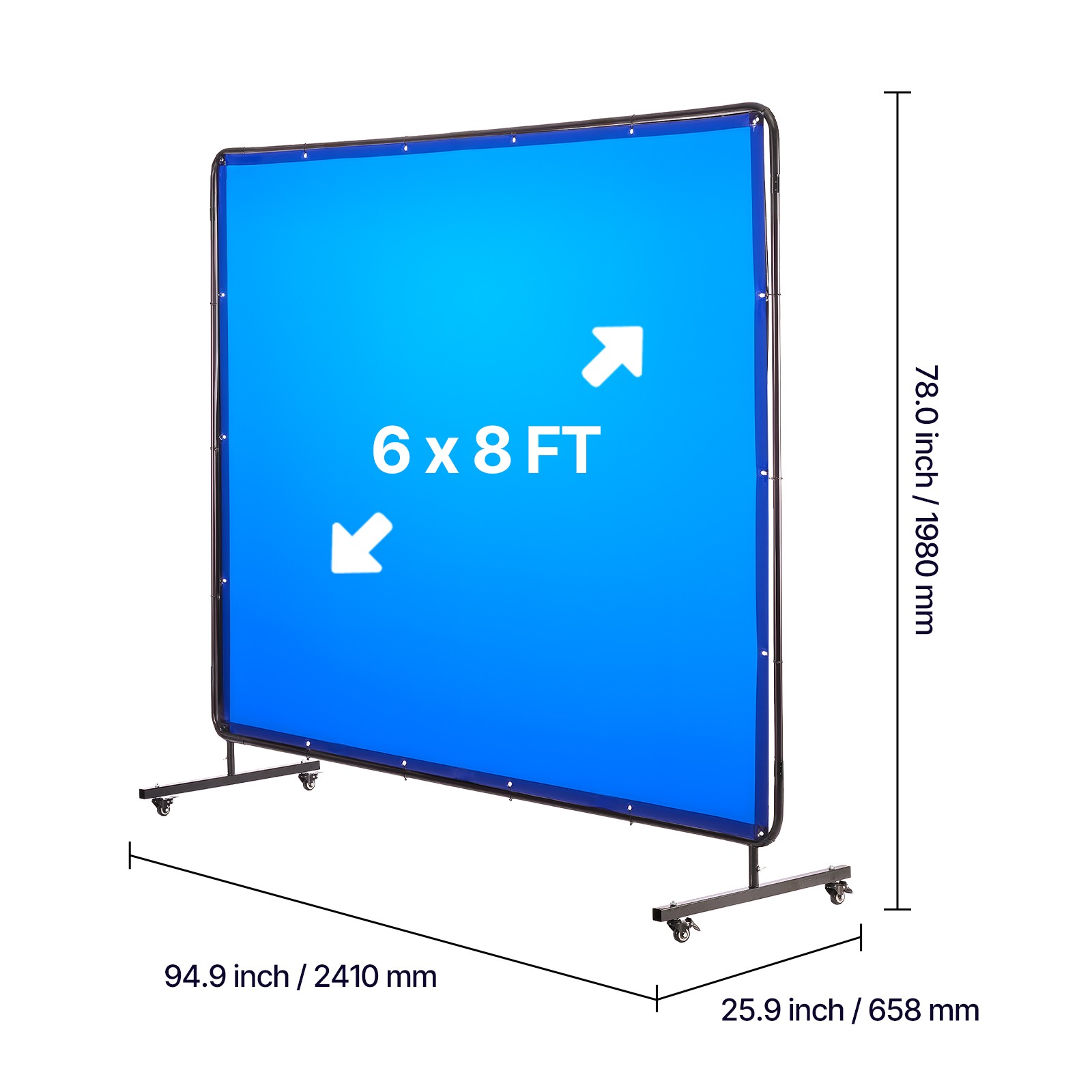 Uimoso 6 x 8 FT Flame-Resistant Vinyl Welding Curtain with Frame