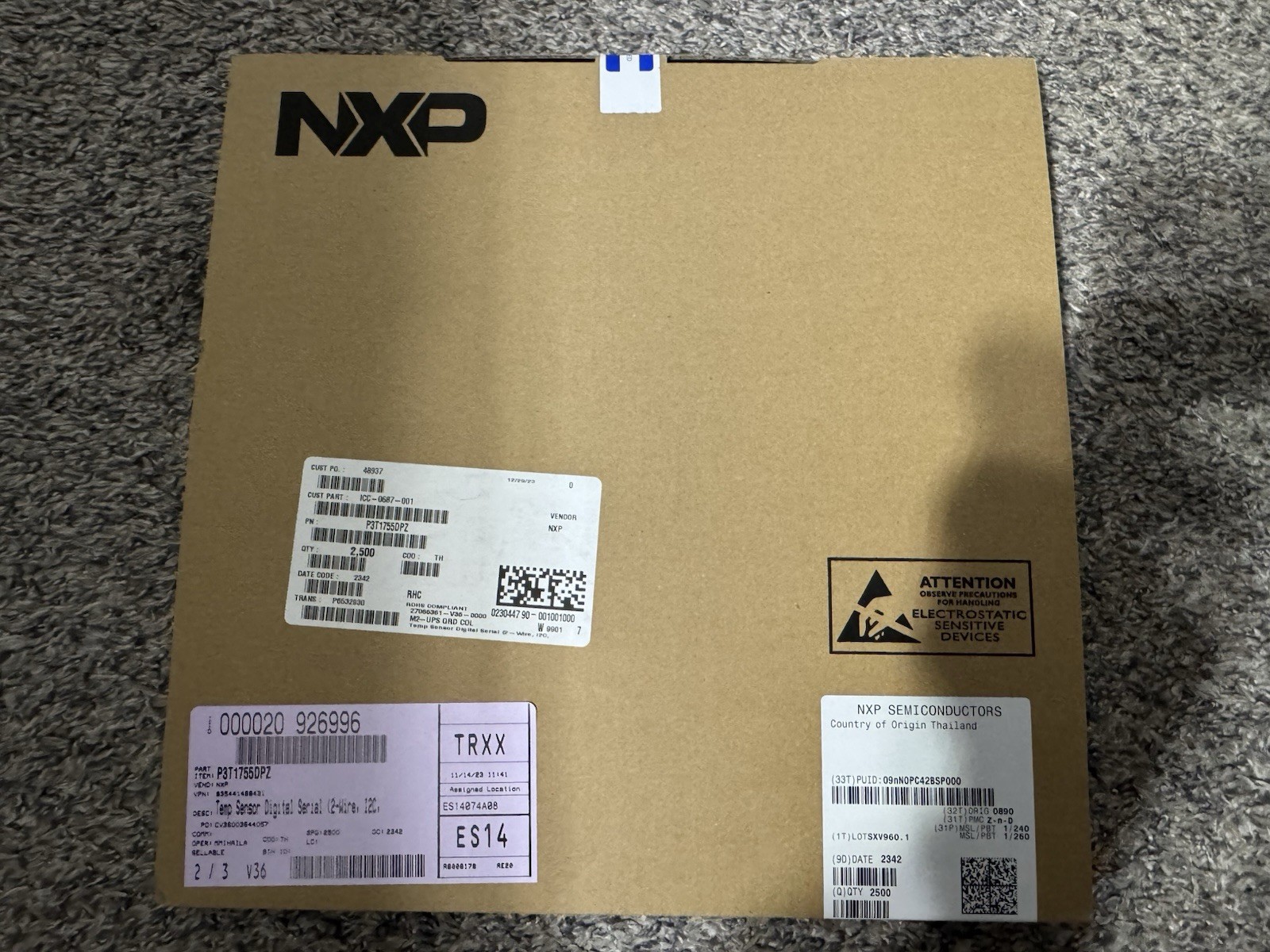 2500x NXP P3T1755DPZ Digital Temperature Sensor I2C IC New Factory Sealed Lot