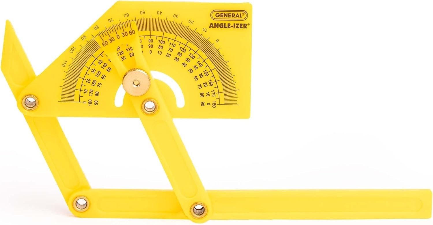 Compact Hand-Powered Protractor for Sloped, Inside & Outside Angles – Yellow