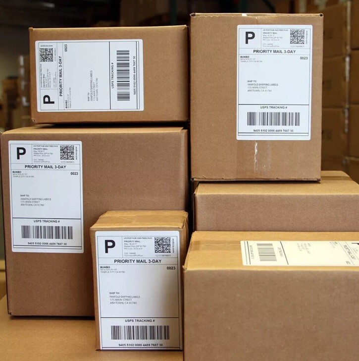 250 Fanfold 4″x6″ Direct Thermal Shipping Labels for Zebra&Rollo Printers
