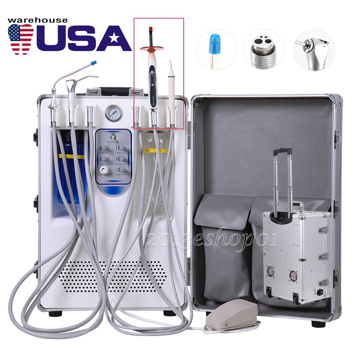 Unidad Portátil Móvil de Entrega Dental Compresor de Aire/Esterilizador Clase B