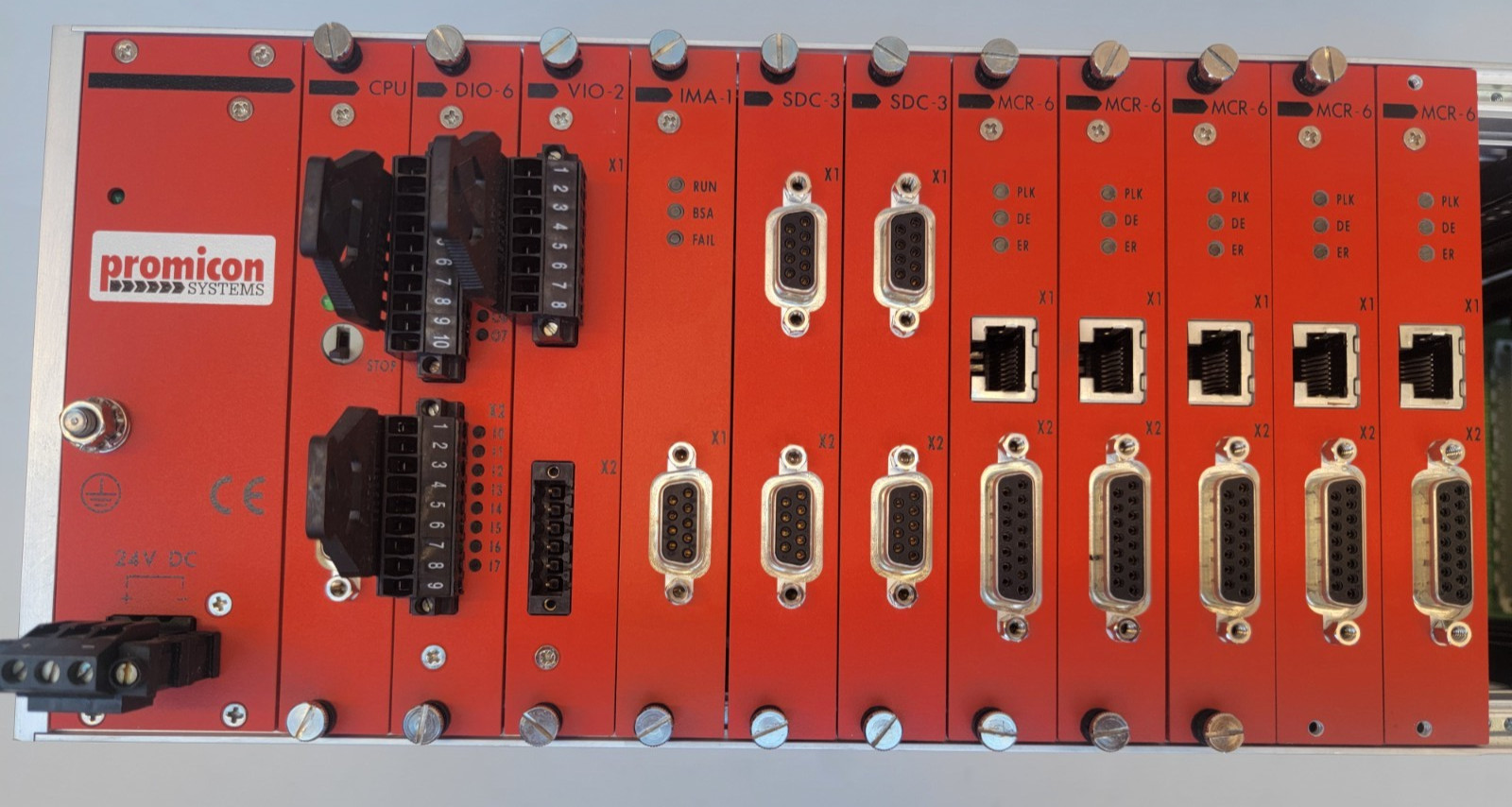 Promicon Systems SBR-19, CPU-18/1, DIO-6/4, VIO-2/2, IMA-1/1, SDC, MCR-6/6