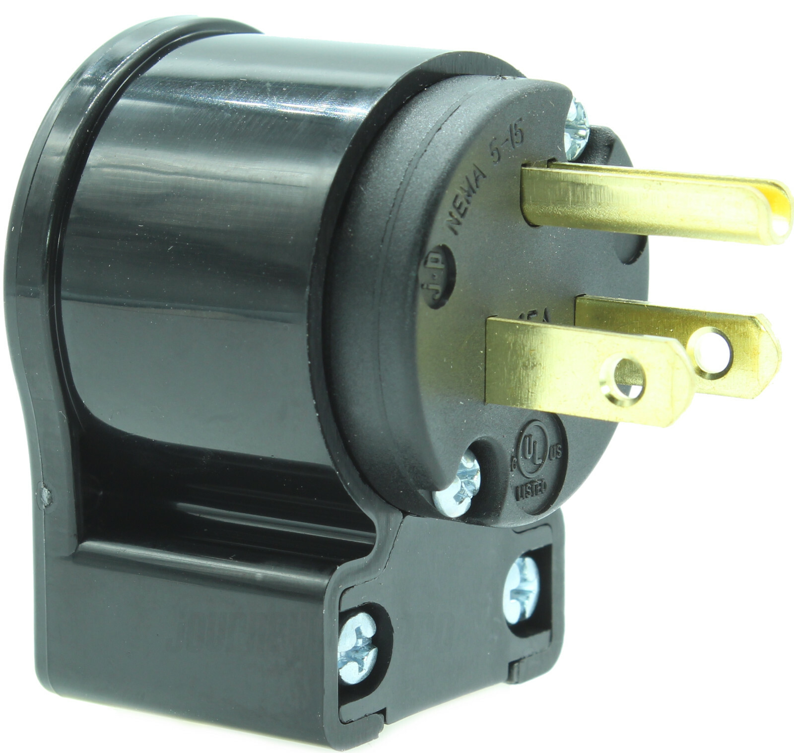 Right Angle Straight Blade Replacement Extension Cord Male Plug 15A 125V 5-15P