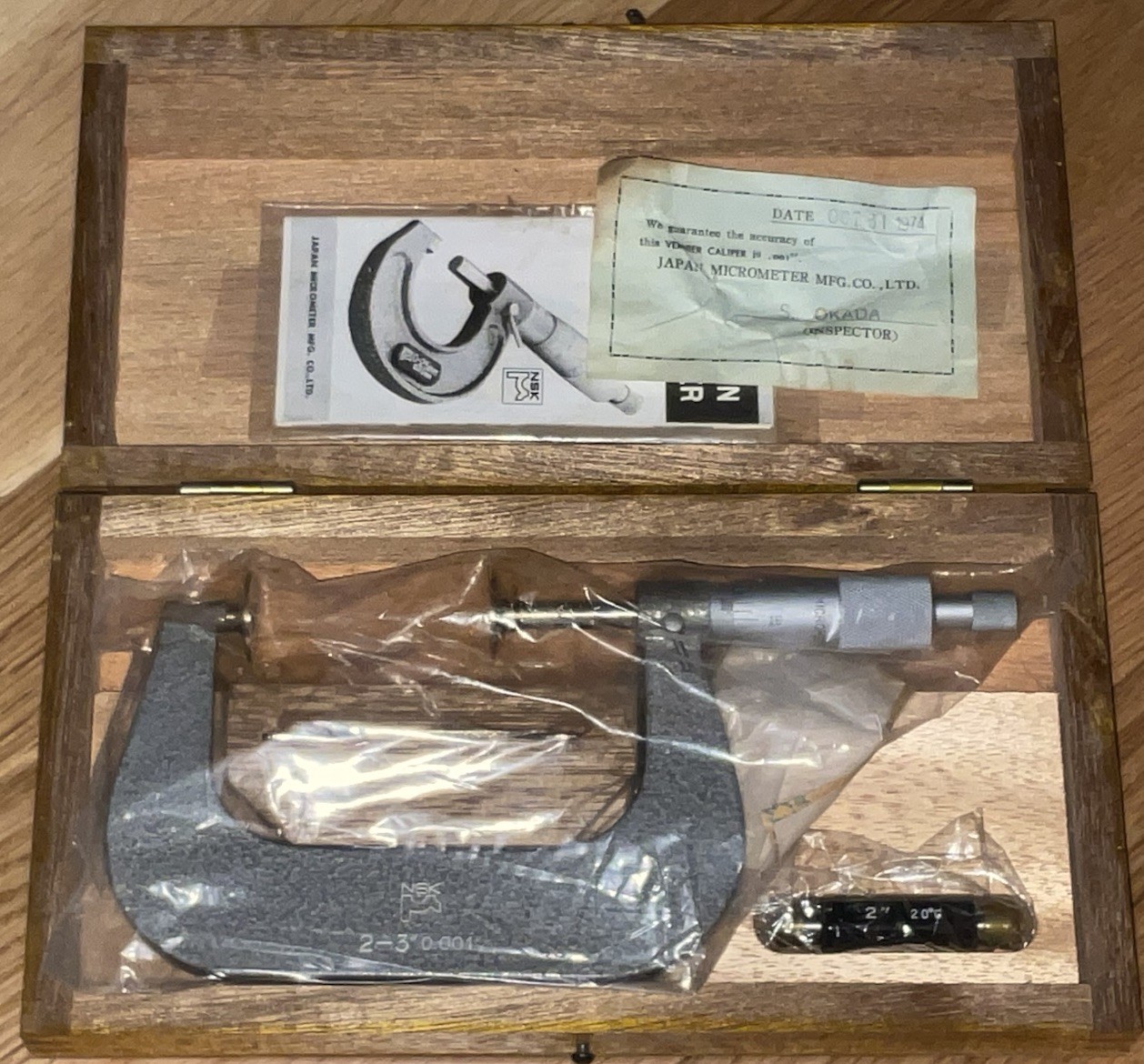 NSK Japan Micrometer EO4 I 2-3” Rolling Digital .001 Accuracy New Sealed