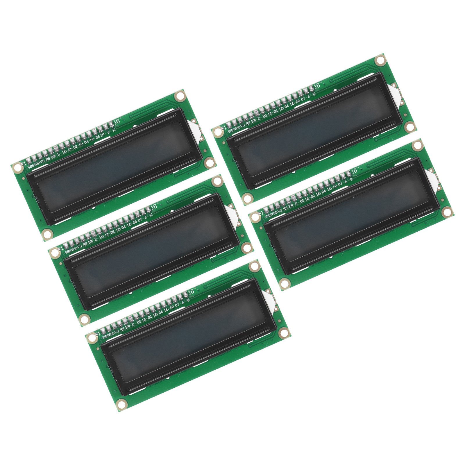 5Pcs LCD 1602 Display Module 5V with 16 Pins Grey Display Screen 16×2 72x24mm