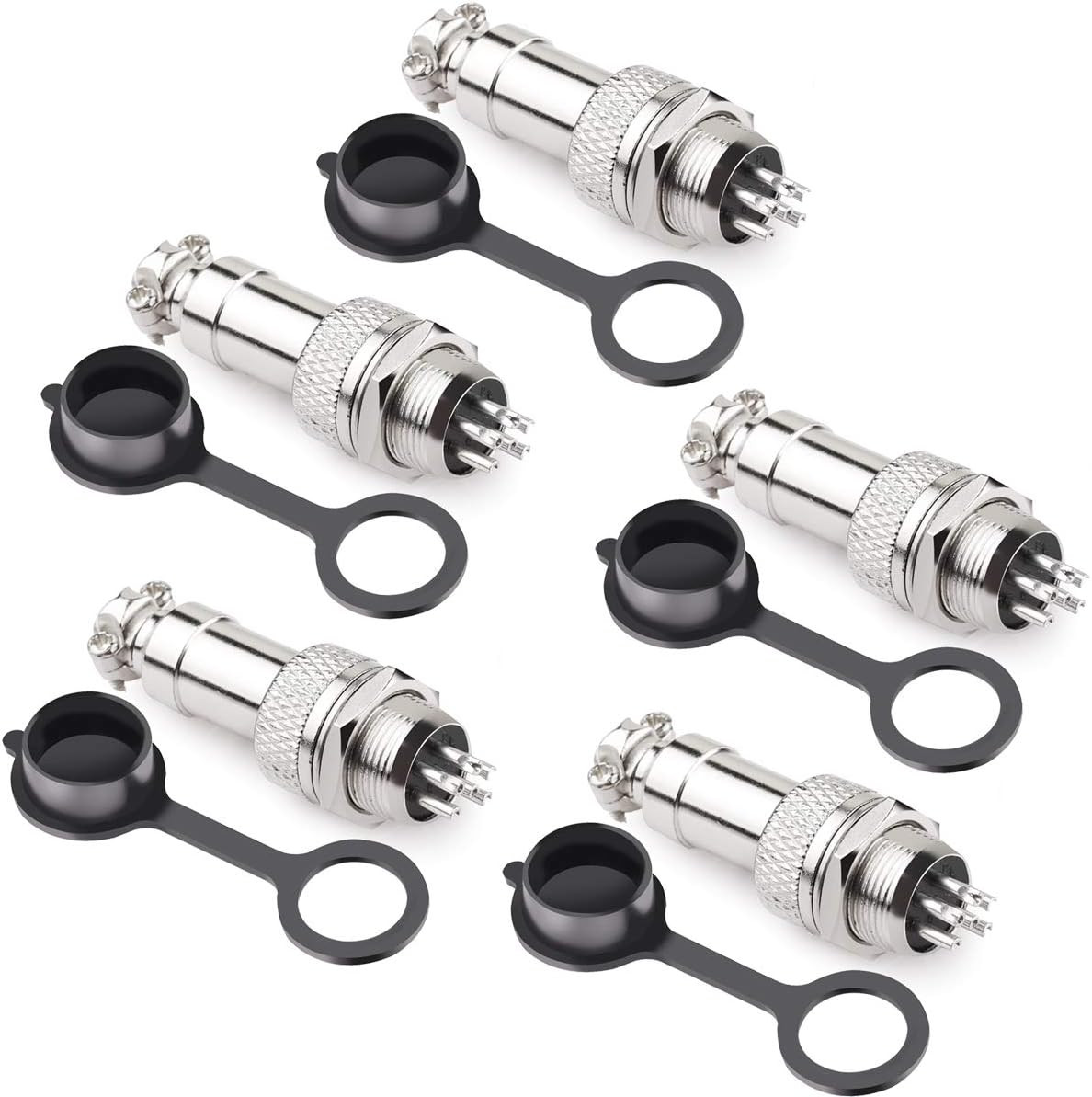 GX12 6 Pins Panel Metal Mount Circular Metal Aviation Connector Adapter Male Fem