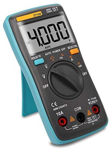 Auto-Ranging Digital Multimeter with 4000 Counts and Backlit LCD Display, Mea…