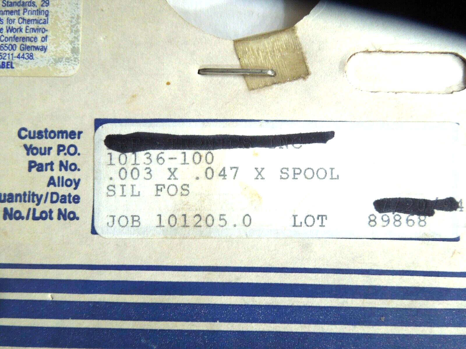 LUCAS MILHAUPT SIL- FOS STRIP .0030 THICKNESS x .047 WIDTH X SPOOL