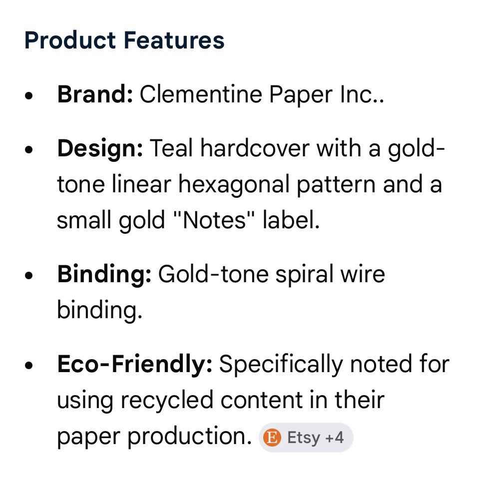 Clementine Paper Inc Floral Spiral Notebook Notes Journal 60% Recycled Paper