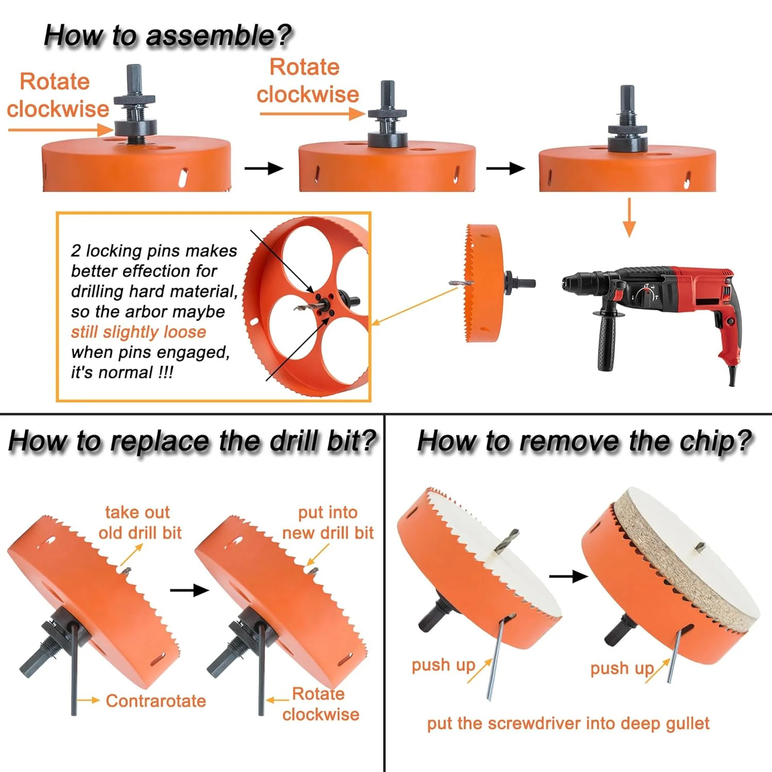 6-1/8 Inch Hole Saw with Arbor for Metal Wood Plastic, 6.1 in Bi-Metal Hole Cutt