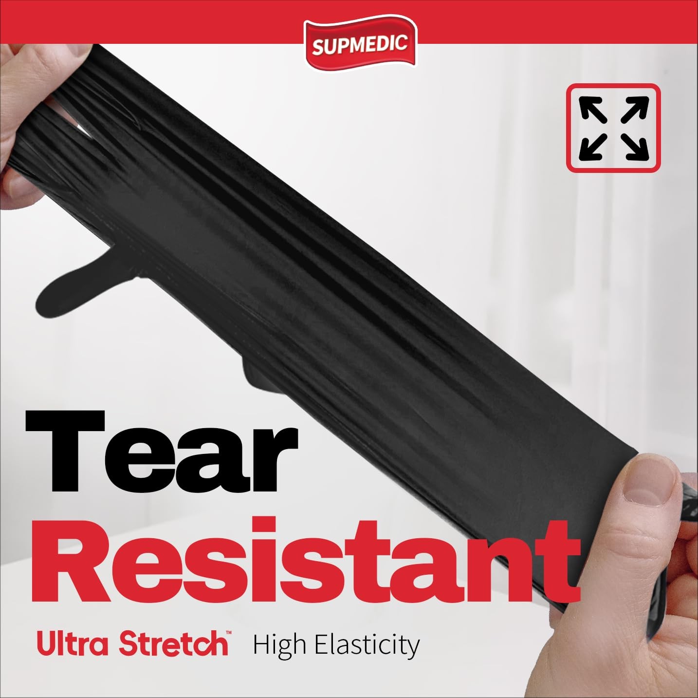 Supmedic Disposable Nitrile Gloves, 5Mil Chemical Resistant Powder-Free Latex-Fr