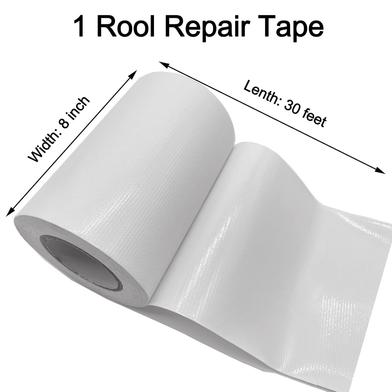 White Repair Tape – 8″ X 30 Feet Tent Repair Tape RV Awning Strong Adhesive Wate