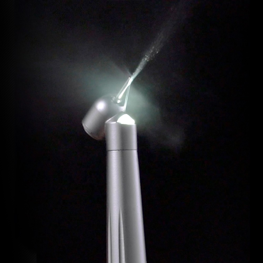 LED Dental Surgical Handpiece 45 Degree High Speed Turbine 4 Hole Rare Exhaust