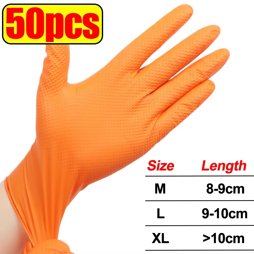 Heavy Duty Nitrile Gloves 8Mil Extra Thick Mechanic Home Garden Disposable Glove