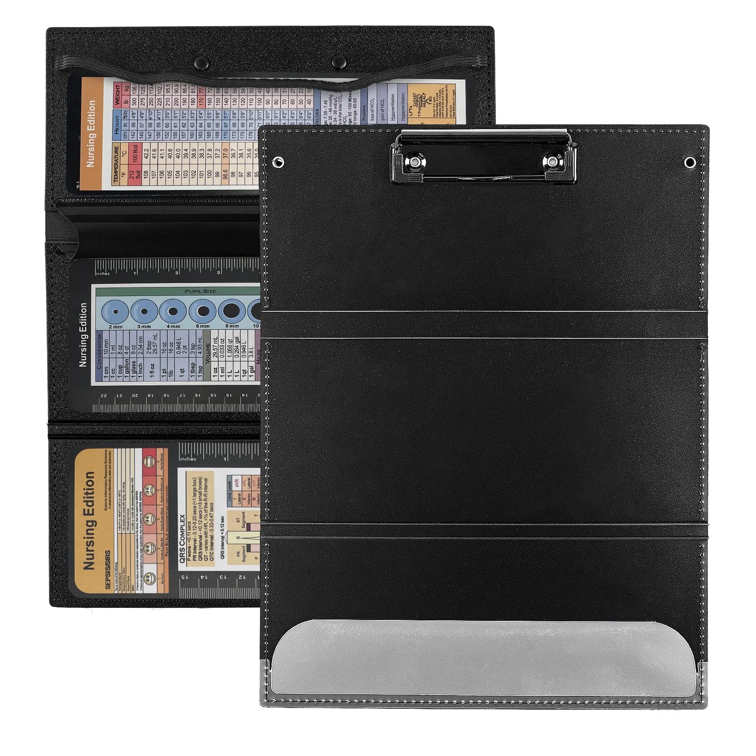 2Packs Nursing Clipboard Foldable, Black Nurse for Medical