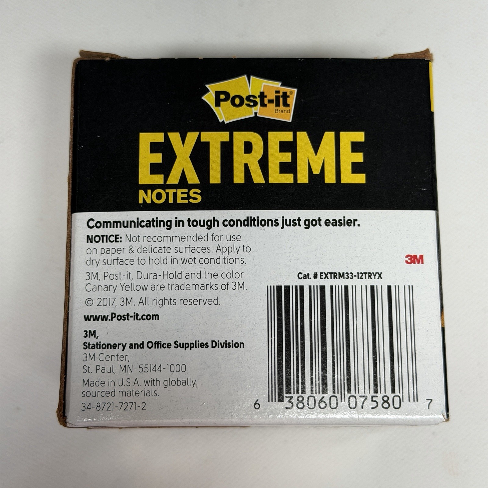 Post-it Extreme Water-Resistant Self-Stick Notes Multi-Color 3×3 12 Pads 540