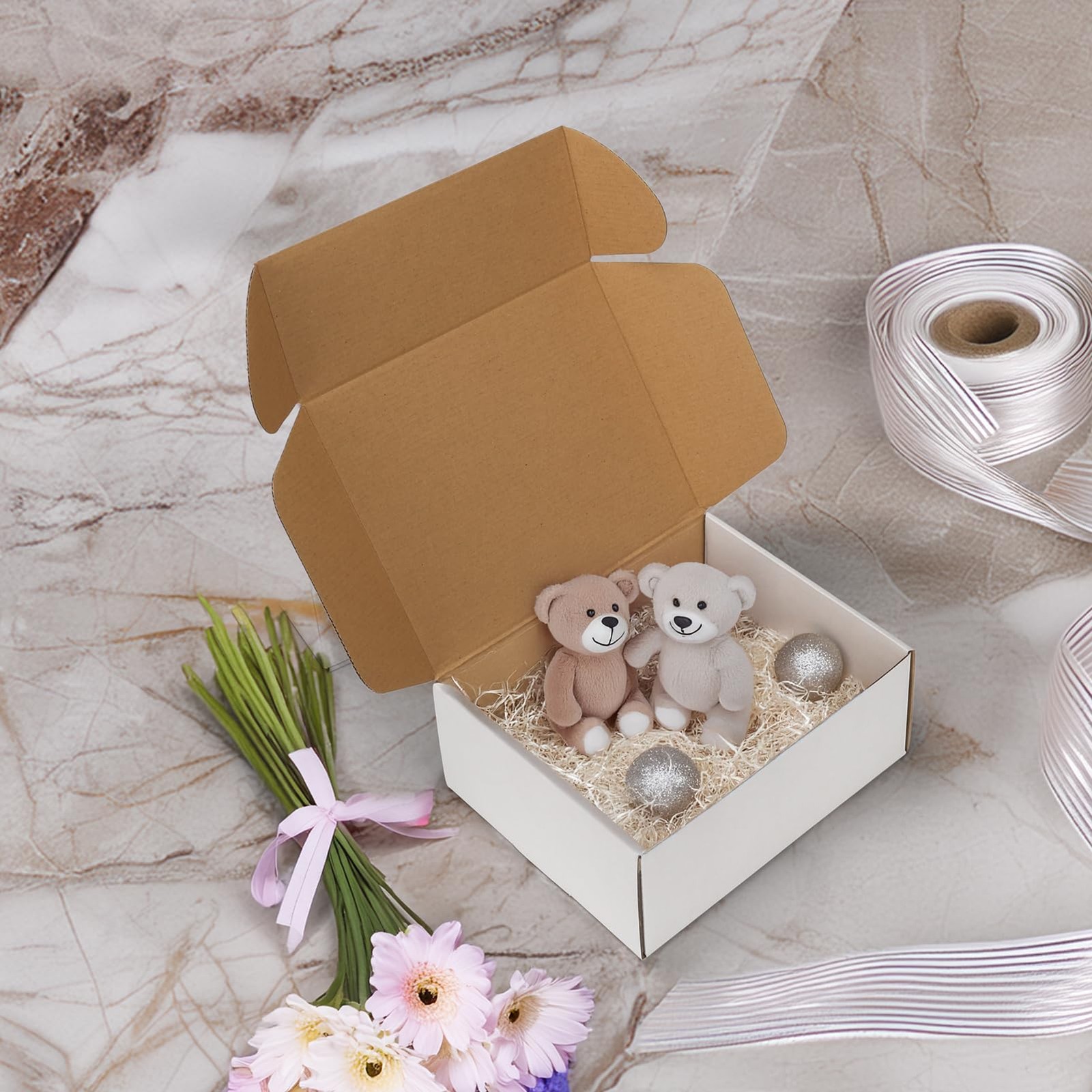 HORLIMER 10x8x4 inches Shipping Boxes Set of 20, White 10″ x 8″ x 4″,