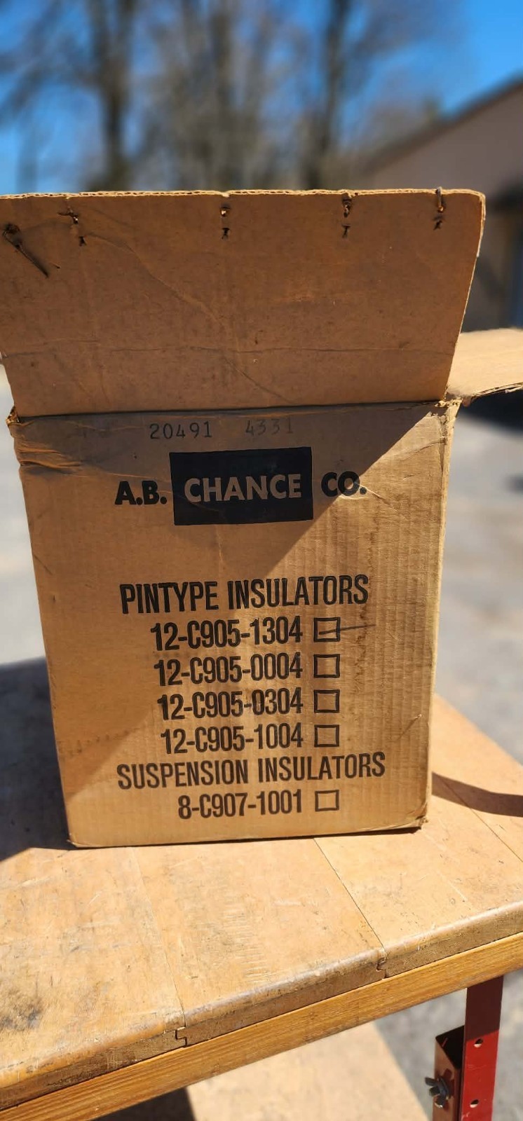 A.B. Chance Porcelain Insulators NOS Utility Power Line Brown/White