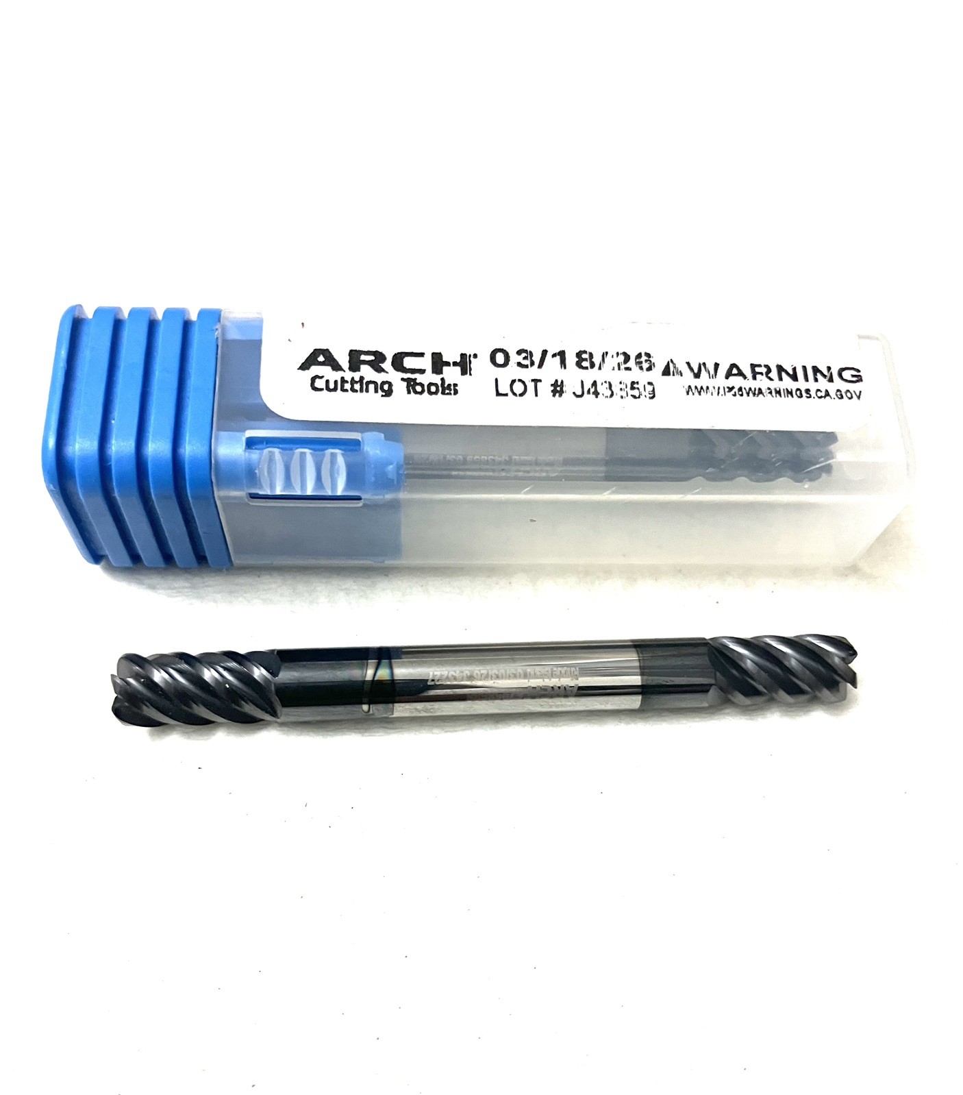 ARCH 1/4″ 5FL Corner Radius End Mill .040R Double End Solid Carbide AlTiN NEW