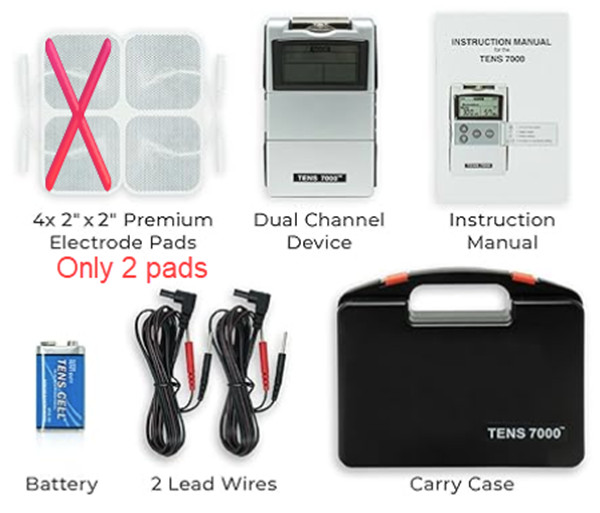 TENS 7000 Digital TENS Unit with Accessories – 2 Channels w/Carrying Case