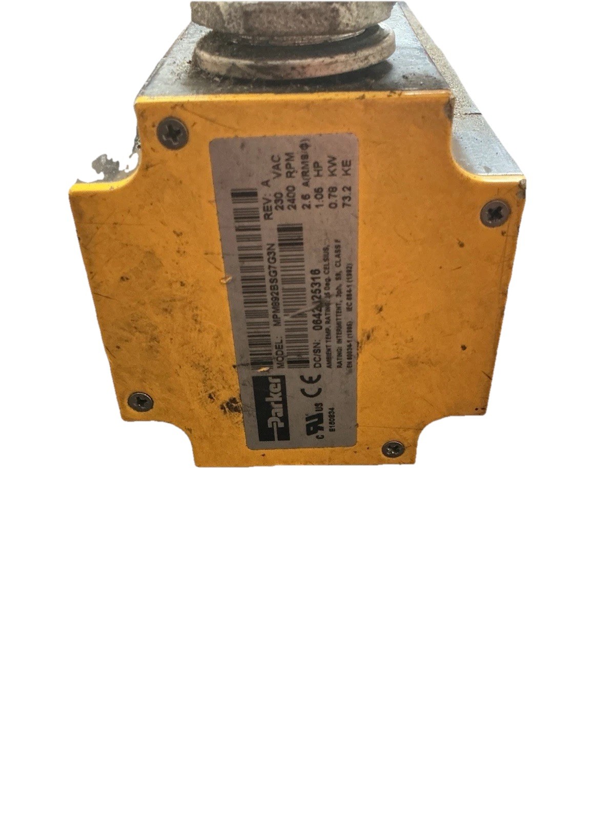 Parker AC Servo Motor MPM892BSG7G3N 230V 0.78kW 7.3KE 2400RPM D3