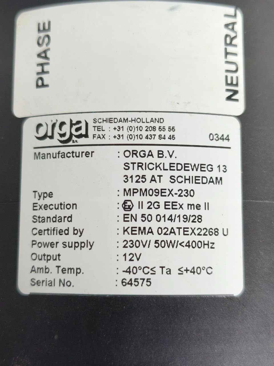 ORGA SCHIEDAM HOLLAND MPM09EX-230 MARINE LANTERN UNIT CONTROL FREE & FAST SHIP