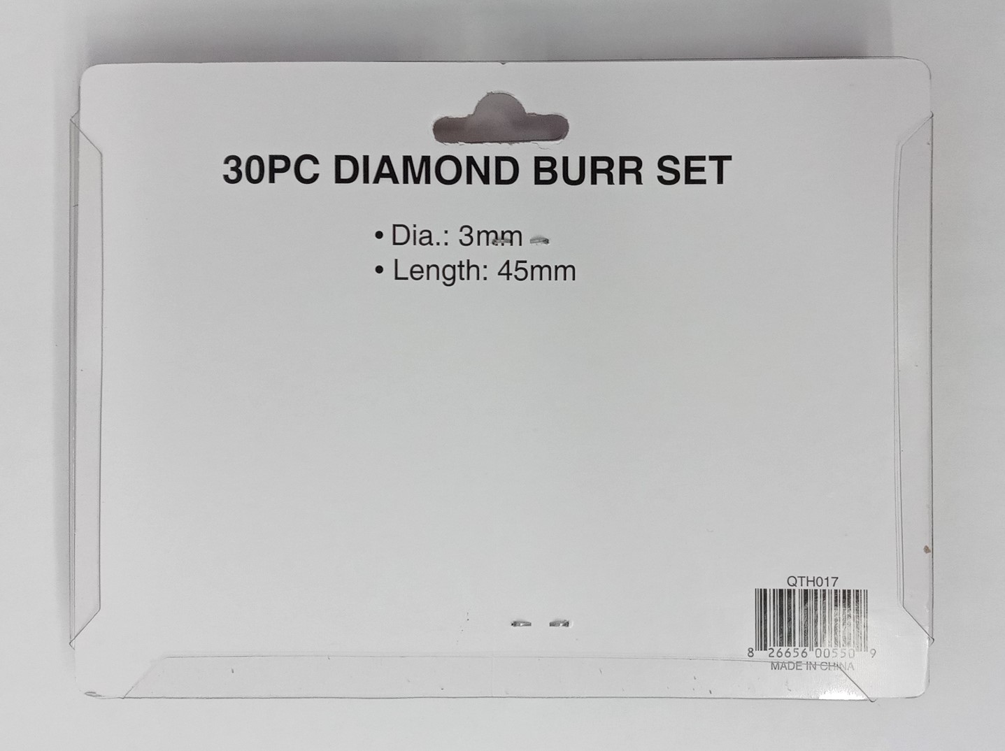 Toolman 30 Piece Diamond Burr Set ~ 3mm 45mm Length QTH017