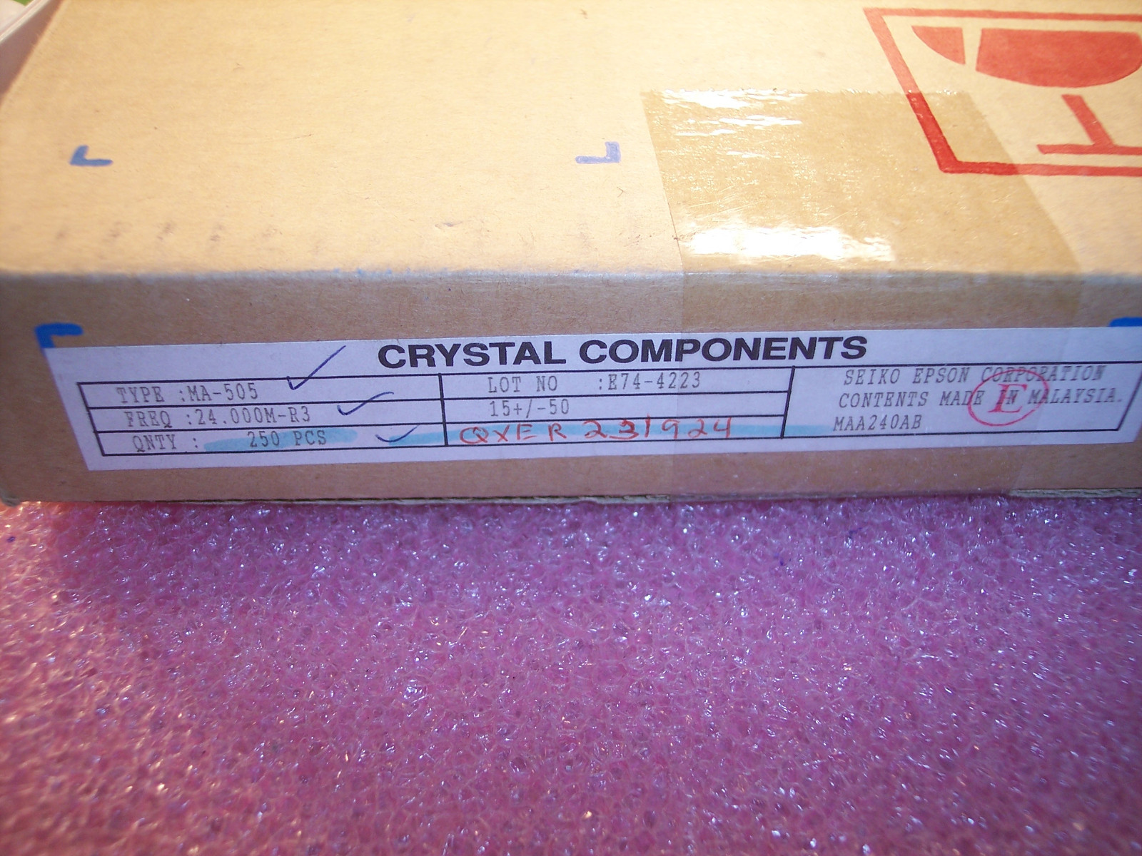 QTY (50) 24 MHz SURFACE MOUNT CRYSTALS 15pf MA505-24.000M-R3 SEIKO-EPSON